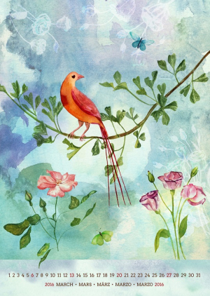 عکس با کیفیت نقاشی پرنده قرمز